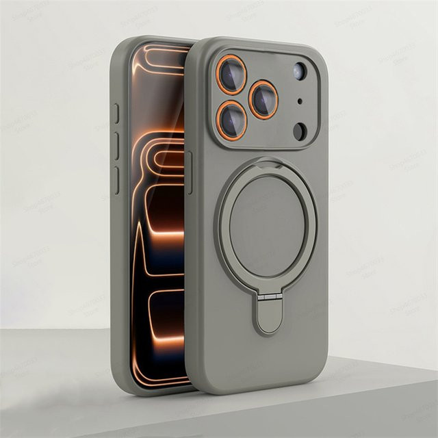 Silikon-Handyhülle mit magnetischer Halterung und Anti-Drop-Schutz für Apple iPhone 17, 16, 15, 14, 13, 12, 11 Pro Max Air in Purple - Bild 1