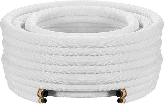 Buying Solutions MB Mini-Split-Leitungsset aus Kupfer, 15,2 m, Weiß, 6,4 mm & 9,5 mm Durchmesser, isolierte PE-Spule mit Bördelmuttern und Fittings - Bild 1