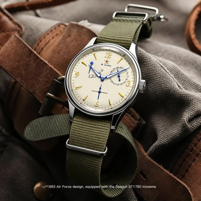 Seagull Fliegeruhr Herren, Automatik, Edelstahl, Saphirglas, Textil/NATO - Bild 1