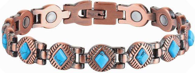 OKtrendy Magnetisches Therapie-Kupfer-Magnetarmband, Edelstein, gray, Damen - Bild 1