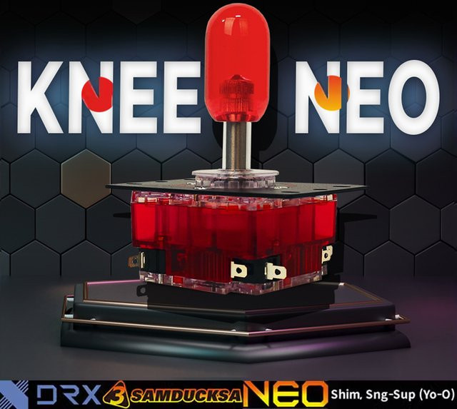 Samucksa KNEE-NEO Arcade-Stick für Fighting Games mit Crown Joystick in Rot - Bild 1