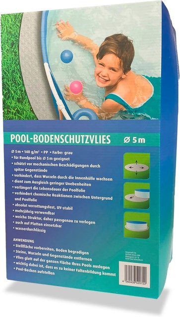 Noor Poolvlies rund für Rundpool Ø 5 m, 140 g/m² - Bild 1