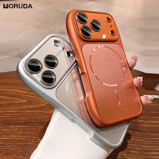 NUCWIN MagSafe Schutzhülle mit Linsenschutz und magnetischer kabelloser Ladefunktion für iPhone, mattiert, Gelb - Bild 1