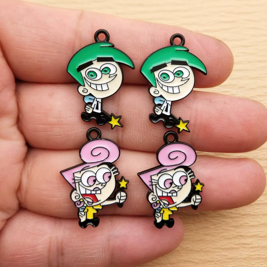 Charms Cartoon Anime, Legierung Metall, schwarz plattiert, Unisex - Bild 1