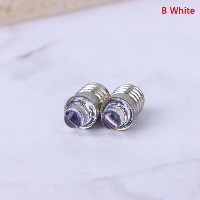 2 Stück E10 LED Taschenlampen Birnen in Warmweiß für DC 3V 6V als Ersatz für Taschenlampen, Fahrradlampen und Instrumentenanzeigen - Bild 1