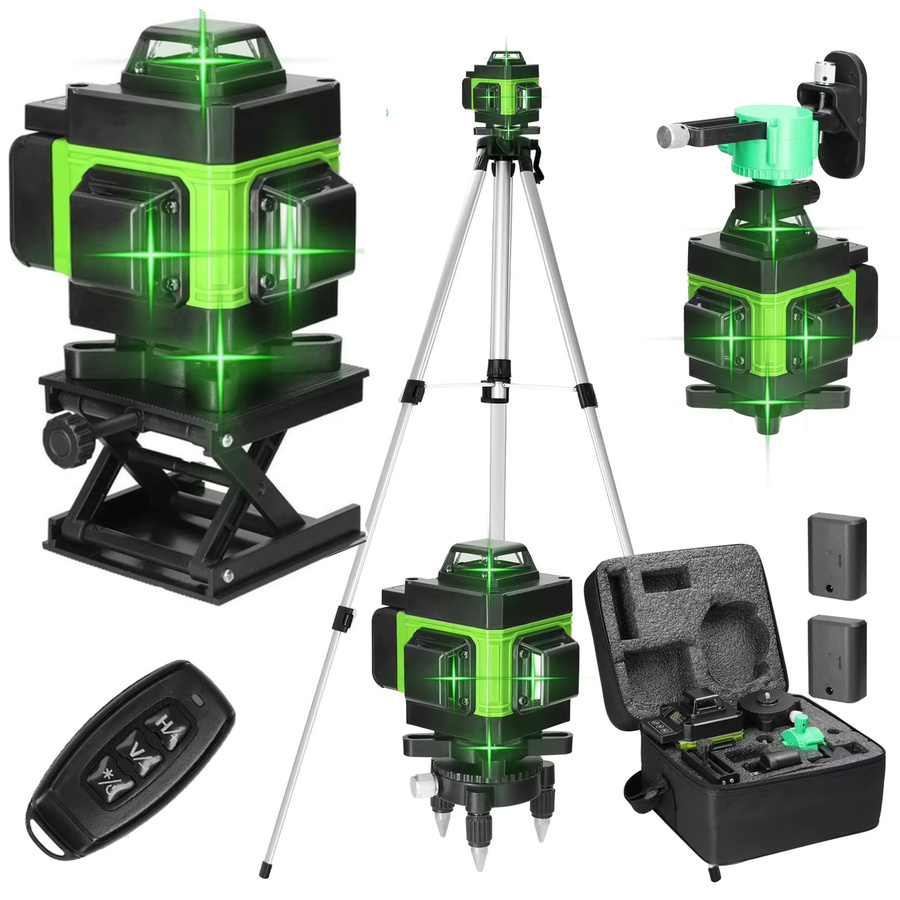 Seeiswork 4D-Laser-Nivelliergerät mit 16 Linien in Grün, selbstnivellierend, 360 Grad horizontal und vertikal - Bild 2