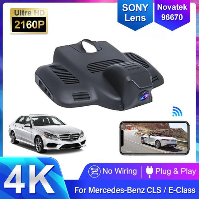 HESHECAM 4K UHD WLAN Dashcam Fahrrekorder für Mercedes Benz E-Klasse W213 C-Klasse W205 S205 AMG GT 50 53 63 in Schwarz - Bild 1