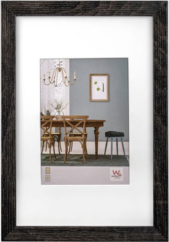 Walther Design Bilderrahmen aesthetic aus Holz und MDF mit Passepartout und Glas, grau, B/H: 50 x 40 cm - Bild 1