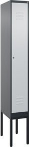 C+P Spind Classic PLUS Garderobenschrank mit 1 Abteil und Zylinderschloss, Grau, H x B x T: 212 x 30 x 50 cm - Bild 1