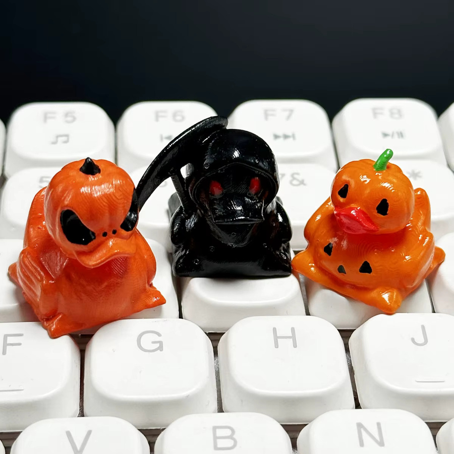 kk-Cokio Halloween Teufel Ente Tastenkappen für mechanische Tastaturen, Gaming Zubehör mit Kreuzachse - Bild 2