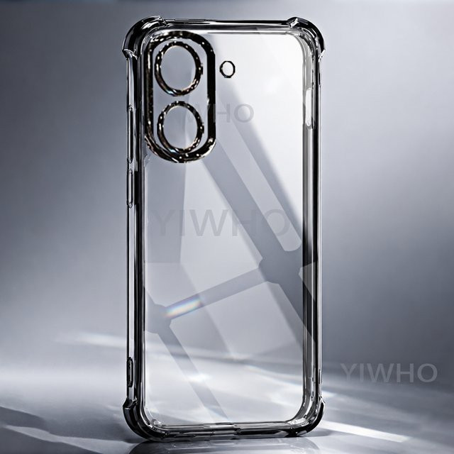 Transparente Handyhülle für Xiaomi Poco X8 X7 X6 Pro 5G mit schwarzem Rahmen und Kameraschutz aus weichem TPU - Bild 1