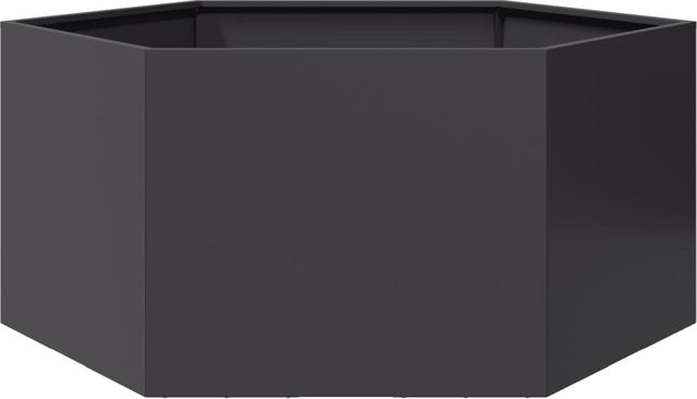 VIDAXL Pflanzkübel aus Stahl in Schwarz und Grau, sechseckig, B/T/H: 104 x 90 x 45 cm - Bild 1
