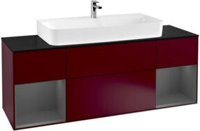 V&B Waschtischunterschrank Finion mit Wandbeleuchtung, Anthrazit lackiert, Breite: 160 cm, Tiefe: 50,1 cm, Höhe: 50,1 cm - Bild 1