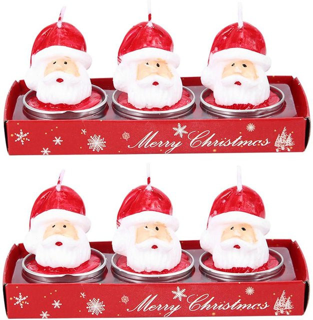 2er Set dekorative Weihnachtsmann Kopf Kerzen in Rot von OutsideWorld - Bild 1
