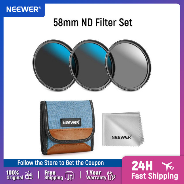 NEEWER ND-Filterset ND8/32/64 (3/5/6 Stopps) in Schwarz, mehrfach beschichteter Kameraobjektivfilter mit neutraler Dichte, 58 mm - Bild 1