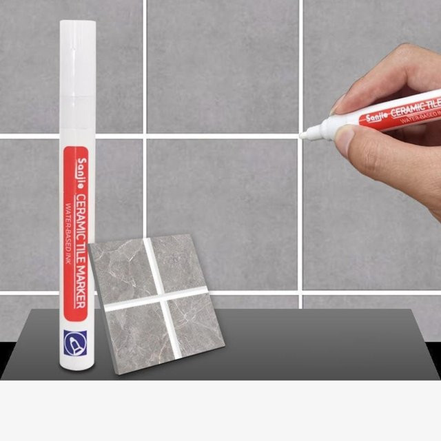 MYVIT Wandfliesen Marker Stift in Weiß zur wasserfesten Reparatur von Fugen und Mörtel für Bad und Boden - Bild 1