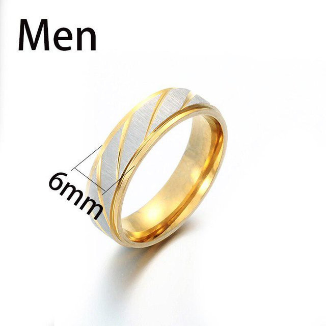 GDMN jewelry Ringe Edelstahl, Gold, Wellenmuster, Unisex - Bild 1