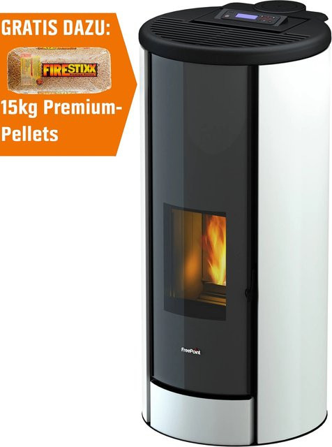 Freepoint Pelletofen Breeze in Weiß mit 9,1 kW Leistung und WLAN-Funktion - Bild 1