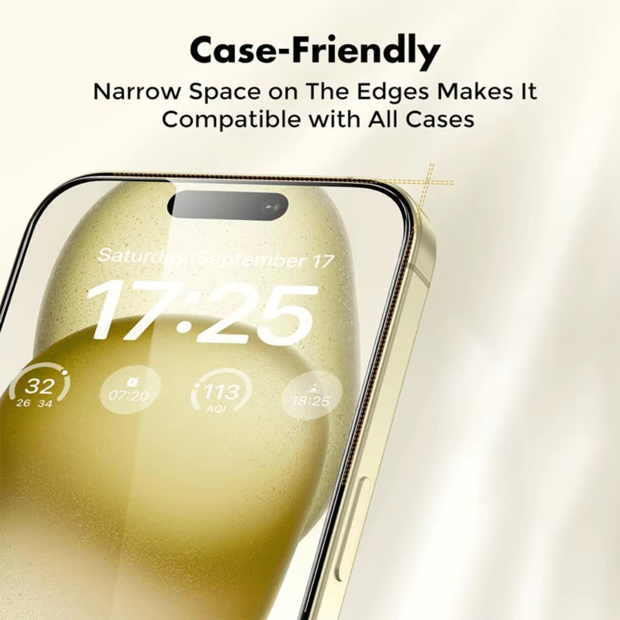 DIXSG 2 Stück Full Cover Displayschutzfolie aus gehärtetem Glas für iPhone 17 16 15 14 Pro Max Air 16e 15 14 Plus 13 12 11 Pro XS XR, transparent - Bild 3