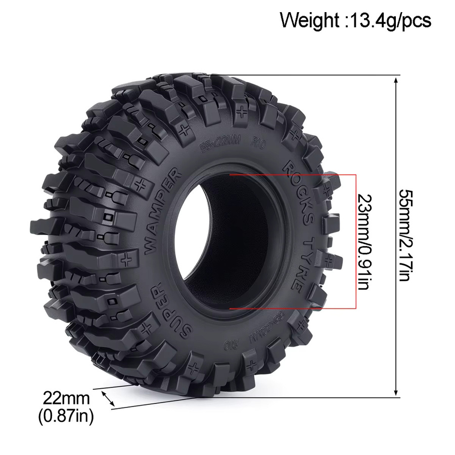 MALOM RC Klebrige Weiche Reifen, 4-teiliges Set, Schwarz, Gummi - Bild 2