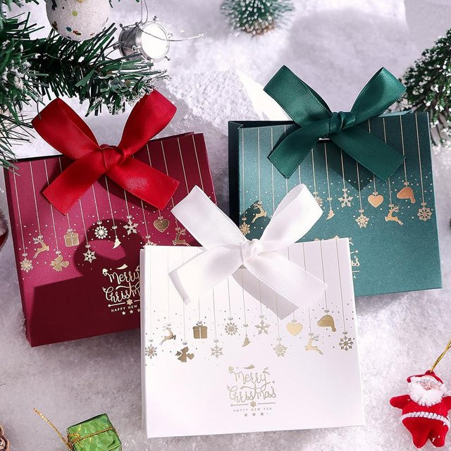 10 Stück Weihnachts-Süßigkeitsboxen aus Papier in Grün für Pralinen und kleine Geschenke - Bild 1
