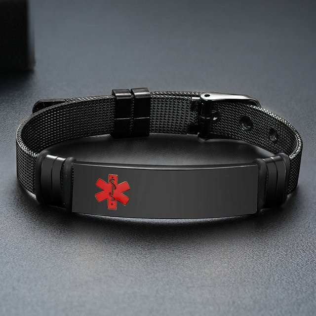 Myfresty Medizinische ID-Armbänder, Edelstahl, Unisex - Bild 1