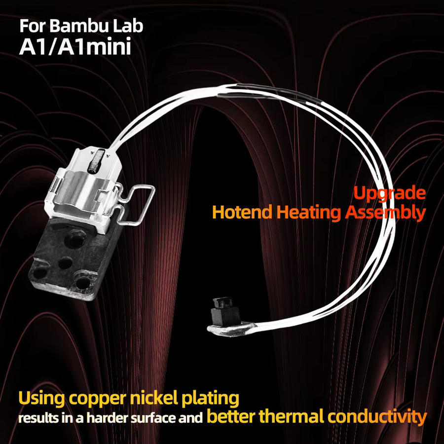 Bambu Lab A1 und A1 Mini verbesserte Heizeinheit für das Hotend in Schwarz und Silber - Bild 2