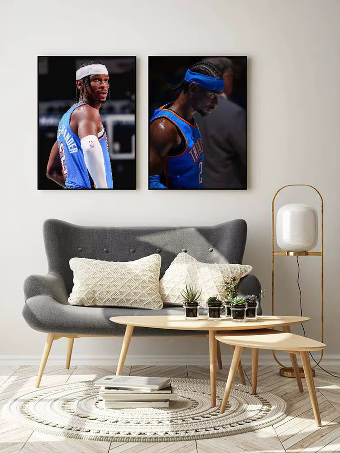 S-Shai G-Gilgeous-Alexander Poster, selbstklebender Kunst-Aufkleber aus wasserfestem Papier in Mehrfarbig, Rechteckig - Bild 7