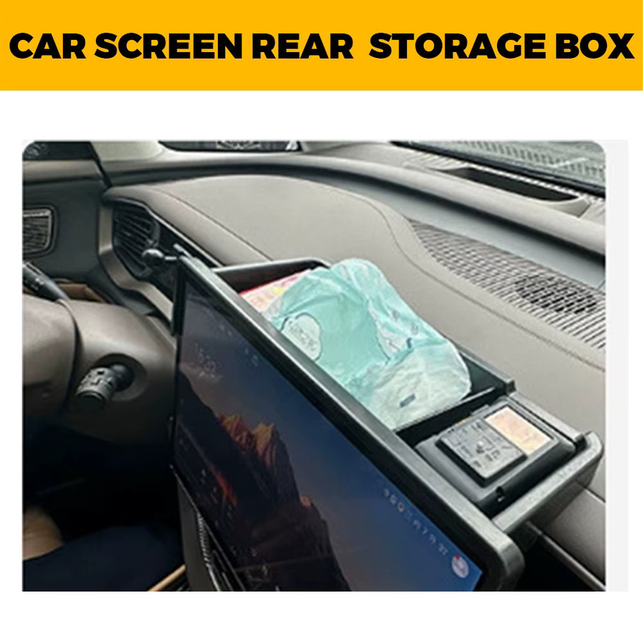 JYMAOYI Multifunktionale Auto-Aufbewahrungsbox mit Doppel-Telefonhalterung für Hyundai Ioniq 5 (2022-2025), Schwarz - Bild 4