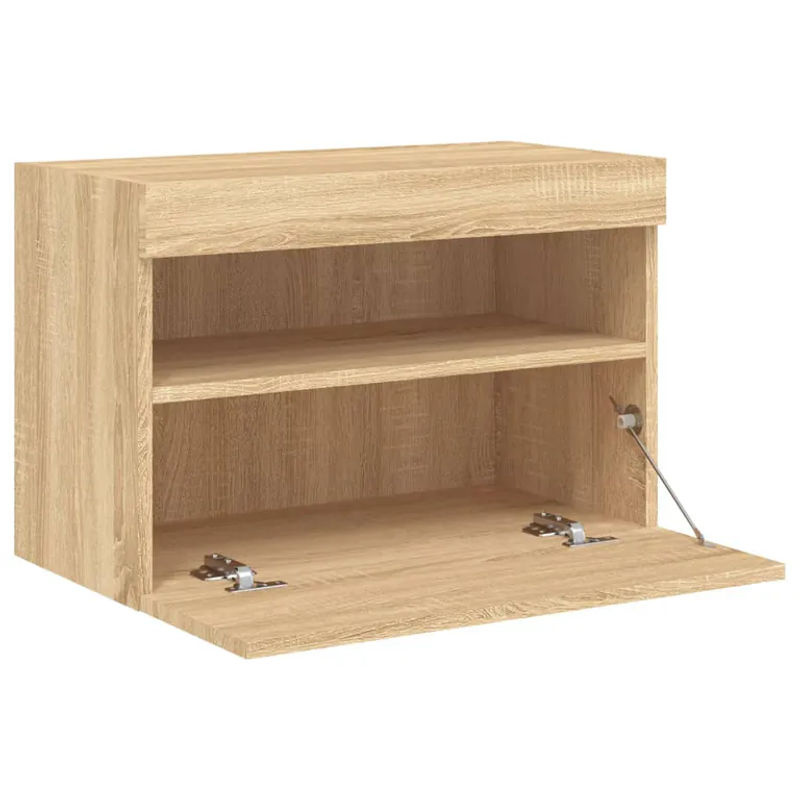 vidaXL TV-Wandschrank mit integrierter LED-Beleuchtung in Sonoma-Eiche, Braun, B/T/H: 60 x 30 x 40 cm - Bild 2