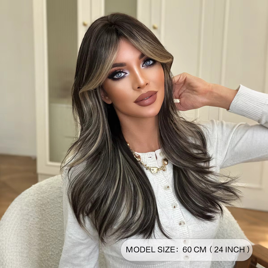 NAMM Perücke Body Wave, Weiß-Braun, Synthetisch, Damen - Bild 2