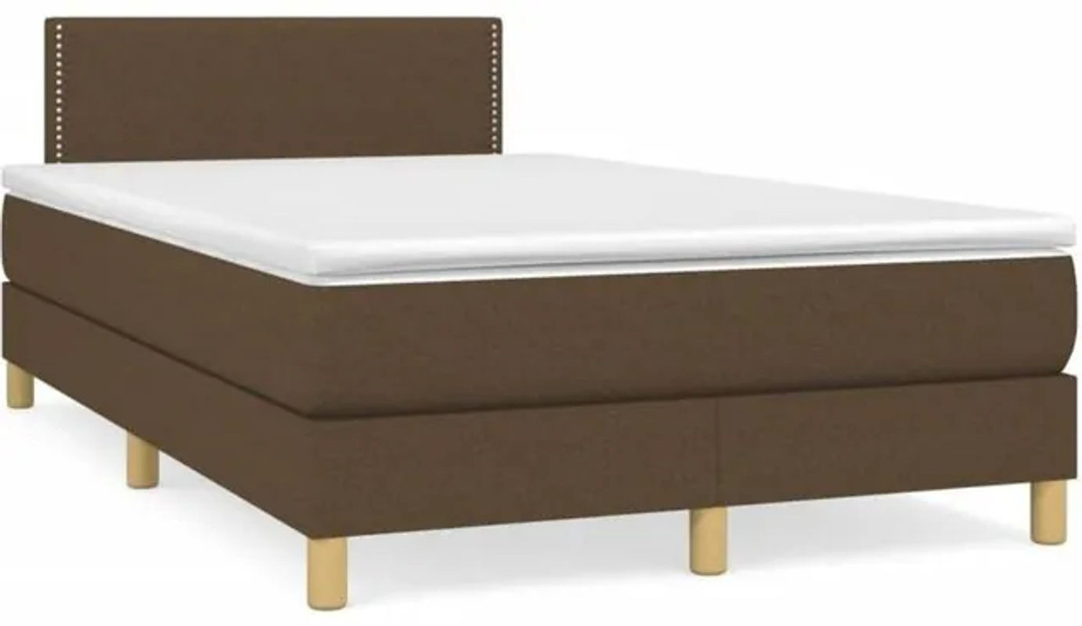 Vidaxl Boxspringbett mit Matratze in Braun aus Stoff, B/T/H: 190 x 120 x 78 cm - Bild 1