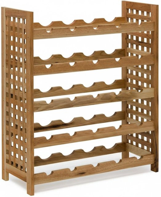 Relaxdays Weinregal aus Walnussholz in Braun für 25 Flaschen, Landhaus Stil, B/T/H: 73 x 63 x 25 cm - Bild 1