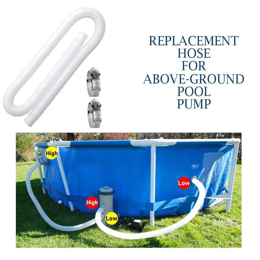 Intex 2-teiliges Zubehörset für oberirdische Pools, Schlauch für Poolpumpen, Weiß, Durchmesser: 32 mm - Bild 2
