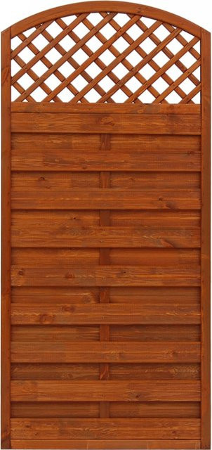 Sichtschutzzaun Element Andrewex aus Kiefernholz in Teak Bordeaux, Höhe: 180 cm oder 195 cm, Breite: 90 cm - Bild 1