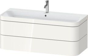 Duravit Möbelwaschtisch-Unterschrank Happy D.2 Plus in Weiß Hochglanz mit 2 Schubladen und 1 Handtuchhalter, B/T: 117,5 x 49 cm - Bild 1