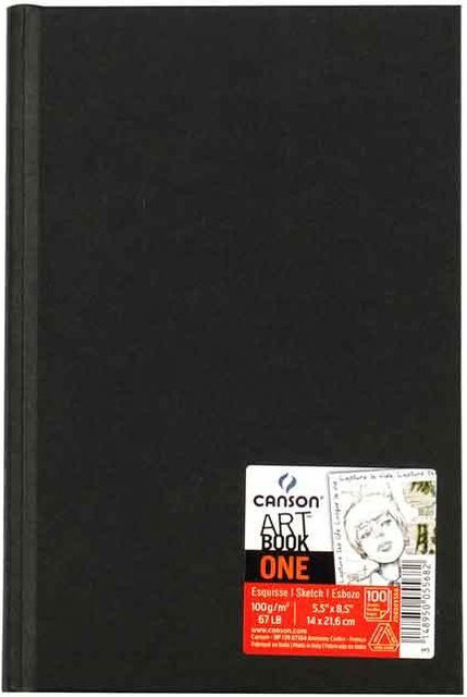 Canson Art Book One Skizzenbuch mit Hardcover, Schwarz, 98 Blatt, B: 14 cm, H: 21,6 cm - Bild 1