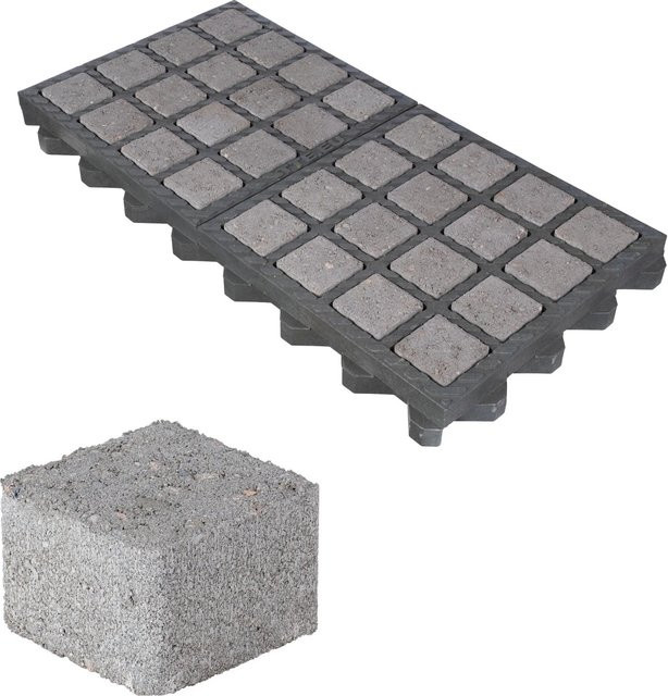 HL Drainpflaster Füllstein GRIP von Hübner-Lee in Steingrau, B/T/H: 7,4 x 7,4 x 5,1 cm - Bild 1