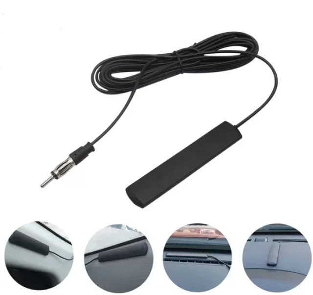 QXNY Universal FM-Antenne mit Signalverstärker für Auto, Boot und RV, Schwarz, Länge: 3 m - Bild 1