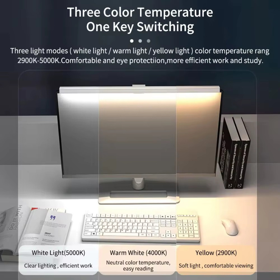 ALTCHIHYQ Monitor Lampe mit USB-Anschluss, dimmbar, Weiß, Breite: 50 cm - Bild 2
