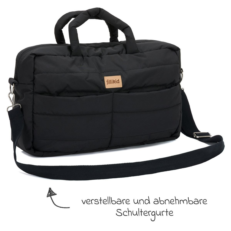 Fillikid Wickeltasche Toulouse mit Wickelauflage und Fächern in Schwarz - Bild 5