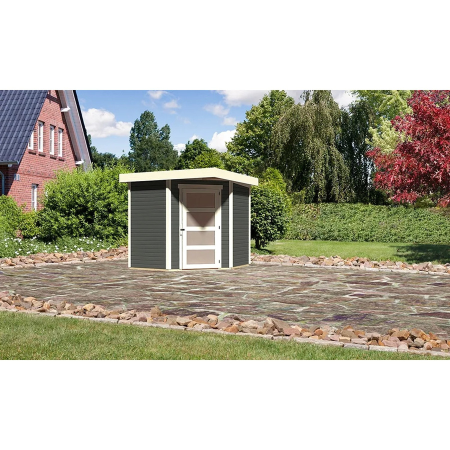 Karibu Holz-Gartenhaus in Terragrau mit modernem Design B/T/H: 209 x 211 x 190 cm - Bild 2