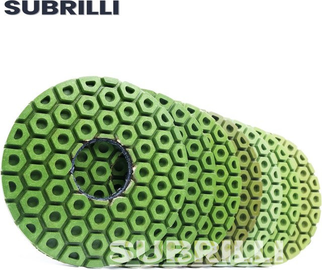 SUBRILLI 7 Stück Diamant-Kanten-Polierpads für Keramik, Glas und Granit, Durchmesser: 12,7 cm, Grün, Nassschleifpads flexibel und aggressiv - Bild 1