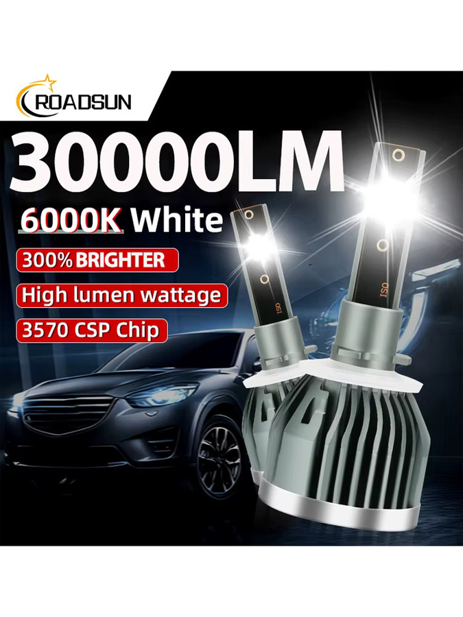Roadsun Auto-LED-Scheinwerfer mit integriertem Treiber und 3570 CSP-Chips in Silber - Bild 6