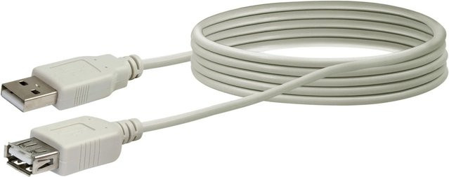 Schwaiger USB 2.0 Verlängerungskabel USB-A in Grau und Weiß - Bild 1