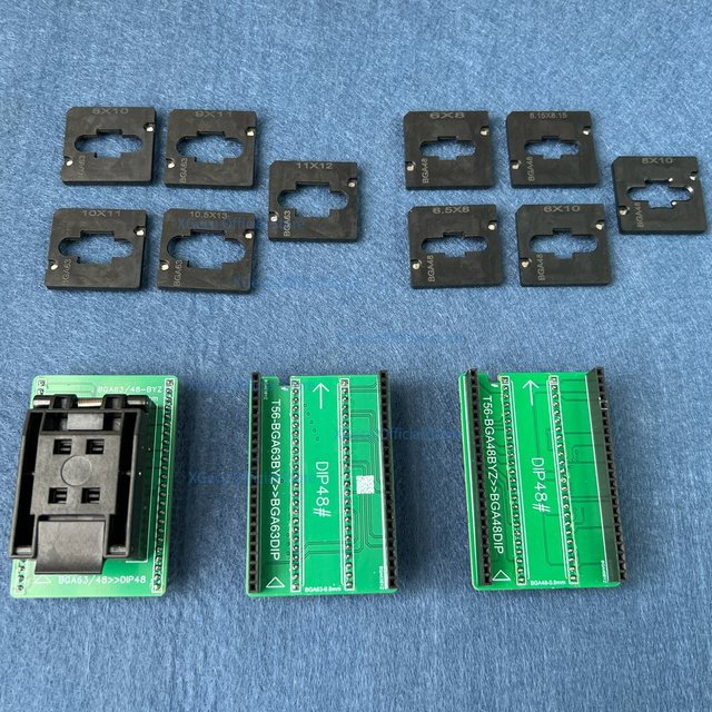 XGECU Zwei-in-Eins-Adapter ADP-BGA48-0.8 & ADP-BGA63-0.8 für BGA48/63 auf DIP48 zur Nutzung mit T56 oder T76 Programmierern - Bild 1