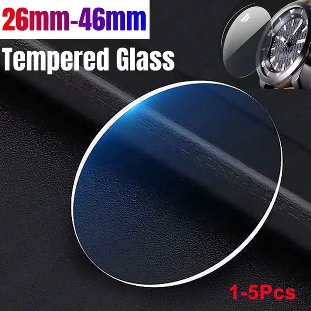 CAOWTAN Universal Gehärtetes Glas Smartwatch Screen Protector Schutzfilm Transparent Durchmesser 26-46mm - Bild 1