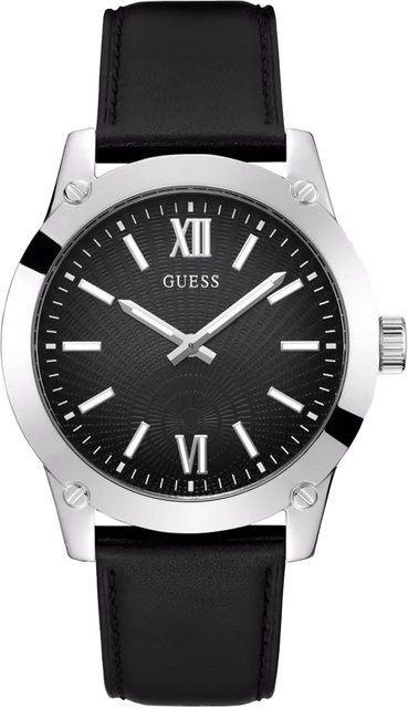 Guess Armbanduhr, Quarz, Edelstahl, 44 mm, Leder, Schwarz, Herren - Bild 1