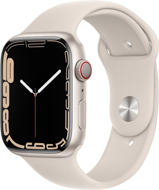 Apple Watch Series 7 GPS + Cellular 45mm Aluminium mit Sportarmband in Polarstern/Polarstern - Bild 1