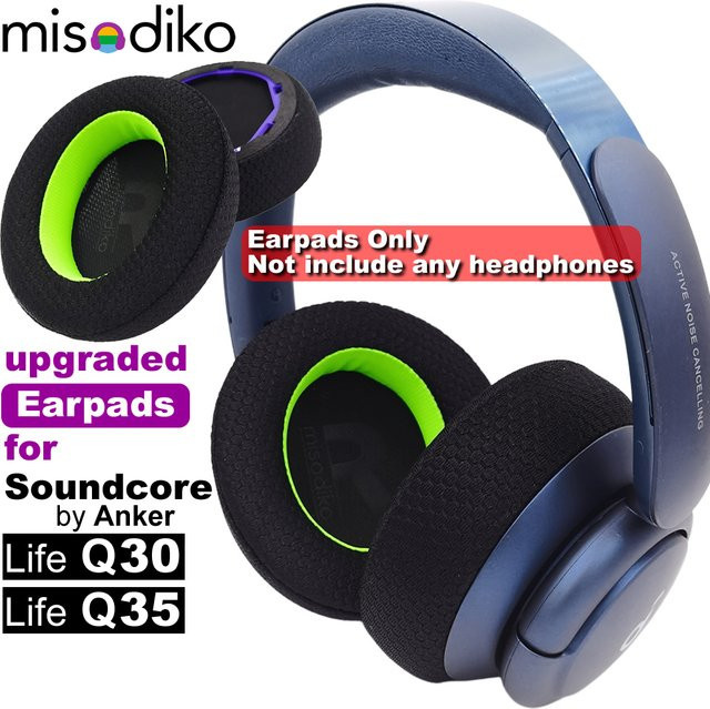 misodiko Ersatz-Ohrpolster für Anker Soundcore Life Q30 und Q35 Kopfhörer in Schwarz - Bild 1
